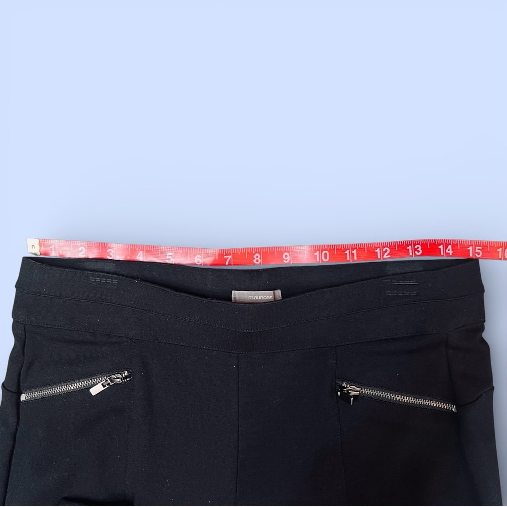 Maurice’s Black Skinny Ankle Pull On Pants Leggings Zipper‎ Detailing Sz M Short - Picture 9 of 14